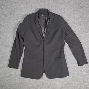 HM Women Black Single Breasted Blazer Jacket Size 10 Notched Lapel Professional